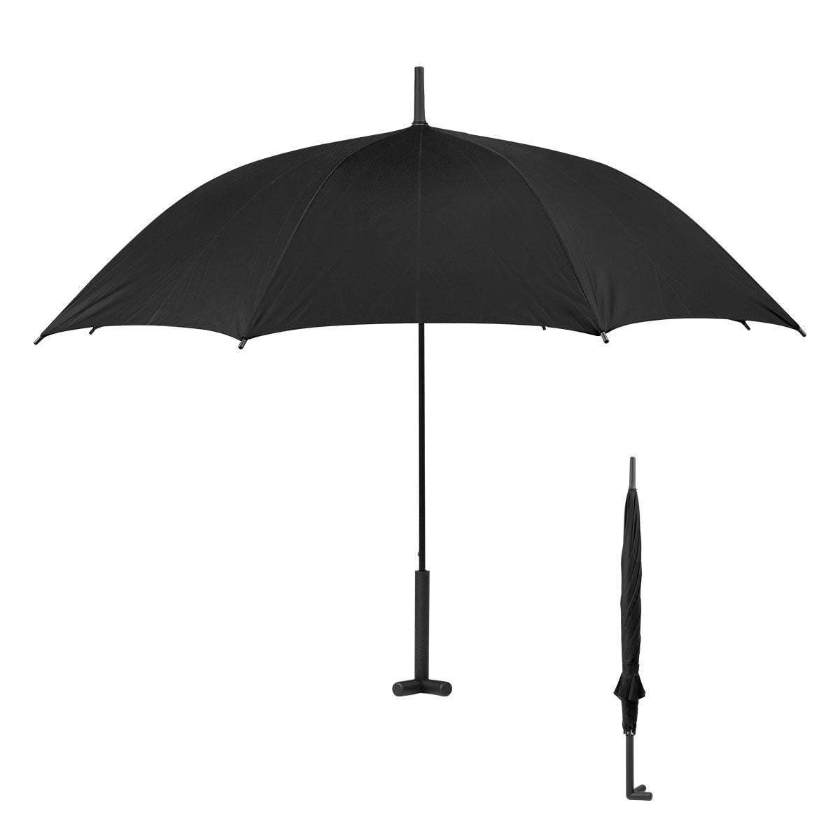 46" Arc Umbrella With Prop Stand - Black
