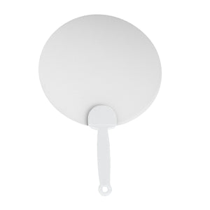 Plastic Hand Fan - Clear With White