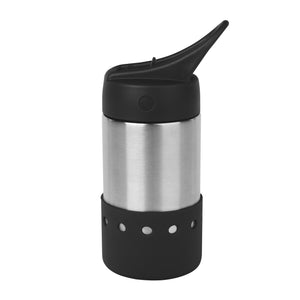 14 Oz. Stainless Steel Rockwell Bottle - Silver With Black