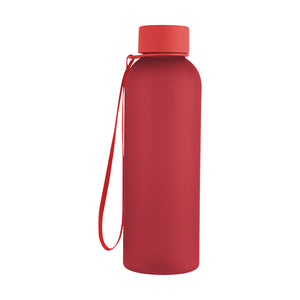 20 Oz. Morgan rPET Rubberized Bottle With Carry Strap - Frost Red
