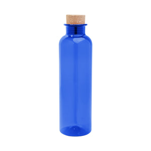 22 Oz. Maddie rPET Bottle With Cork Lid - Translucent Blue