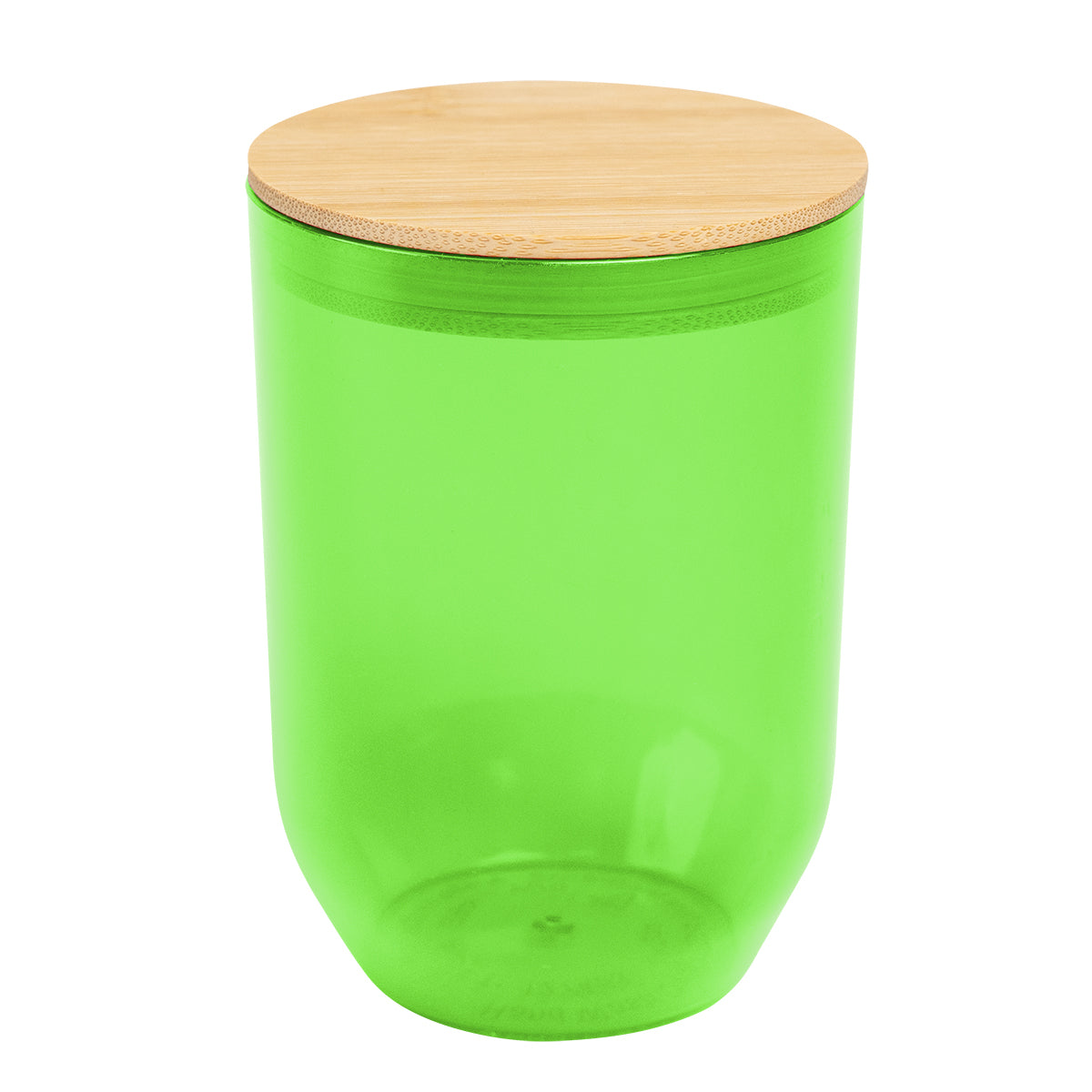 12 Oz. rPET Wine Tumbler With Bamboo Lid - Translucent Lime