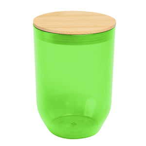 12 Oz. rPET Wine Tumbler With Bamboo Lid - Translucent Lime