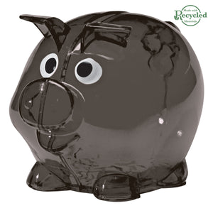 Mini Plastic Piggy Bank - Translucent Charcoal