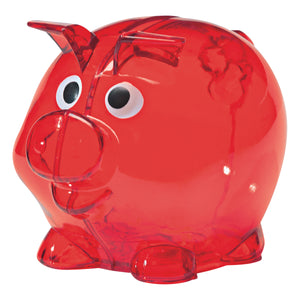 Mini Plastic Piggy Bank - Translucent Red