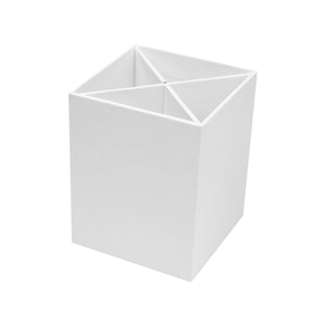 4 COMPARTMENT PEN & PENCIL CUP - Fsc White
