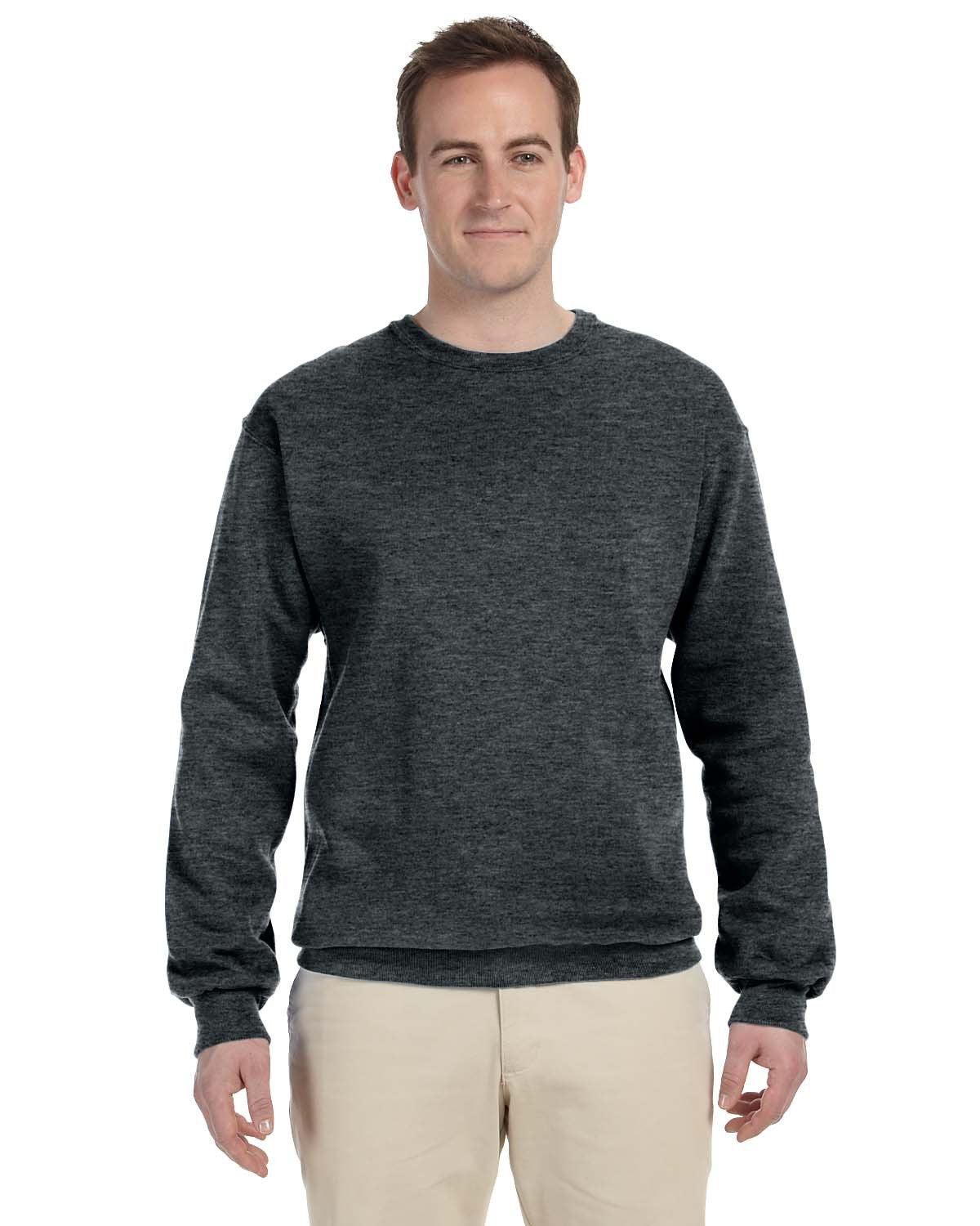 JERZEES Adult NuBlend® Fleece Crew - Black Heather