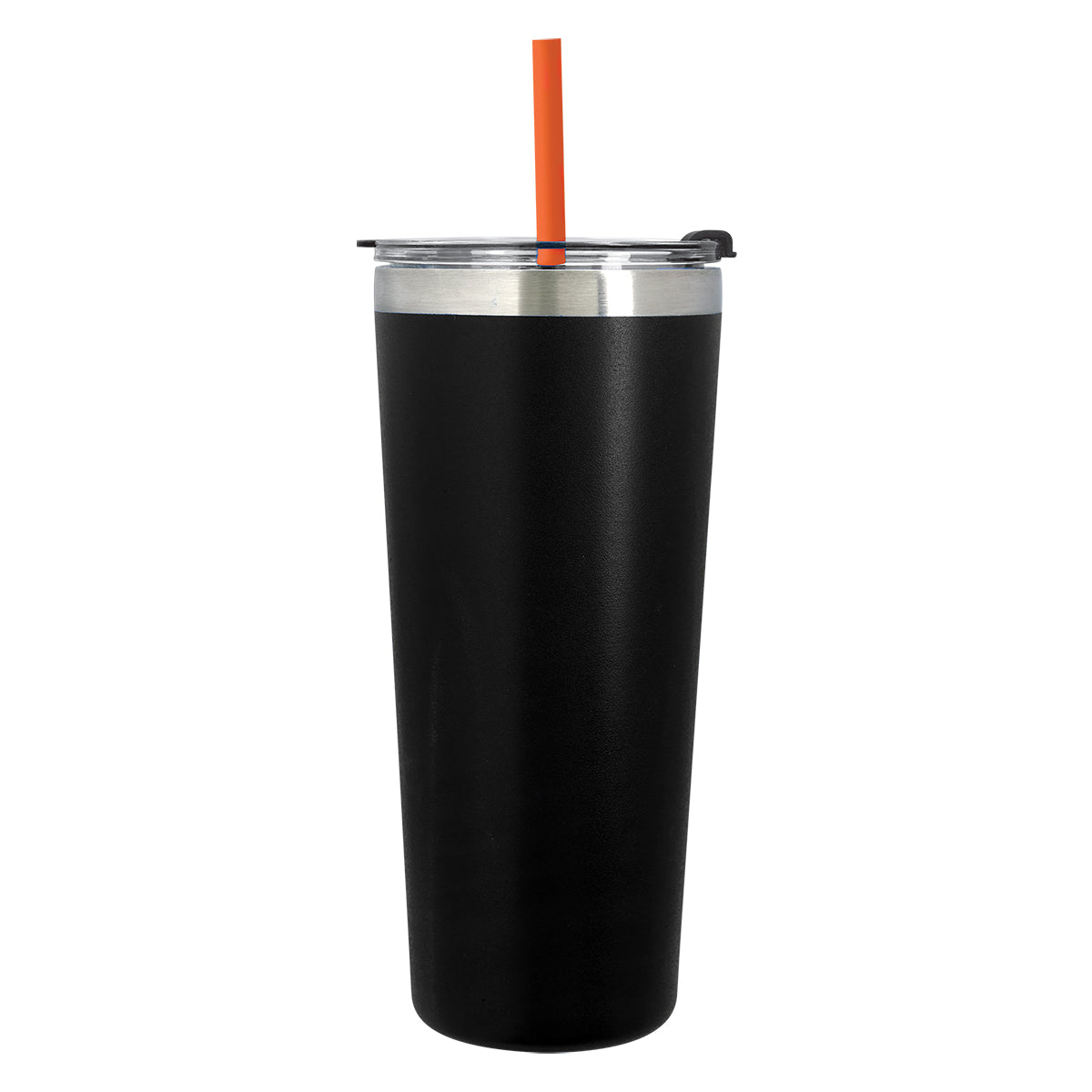 24 Oz. Colma Basics Tumbler - Black/Orange Straw