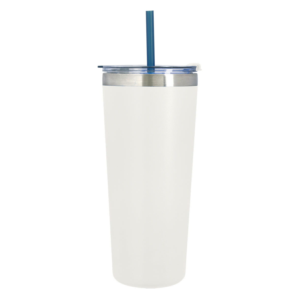 24 Oz. Colma Basics Tumbler - White/Blue Straw