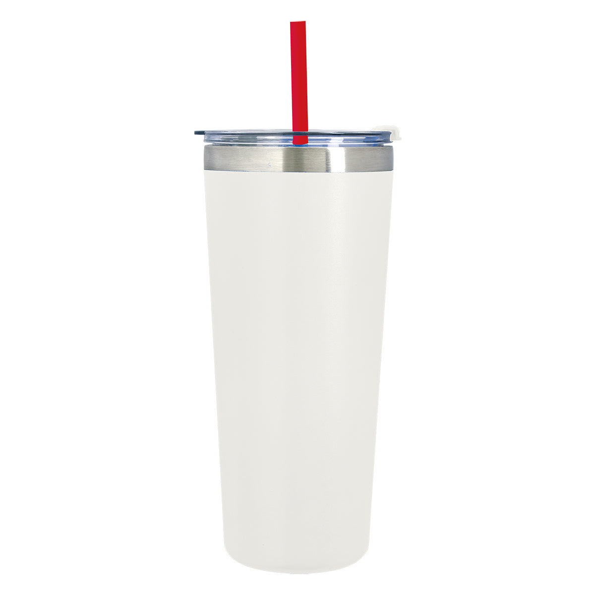 24 Oz. Colma Basics Tumbler - White/Red Straw