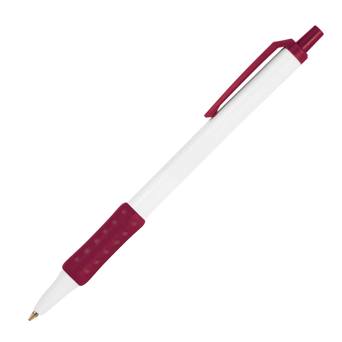 BIC® Clic Stic® Grip Pen - White With Burgundy