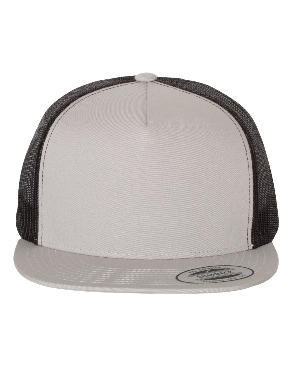 YP Classics Adult Classic Trucker Cap - Silver/ Black