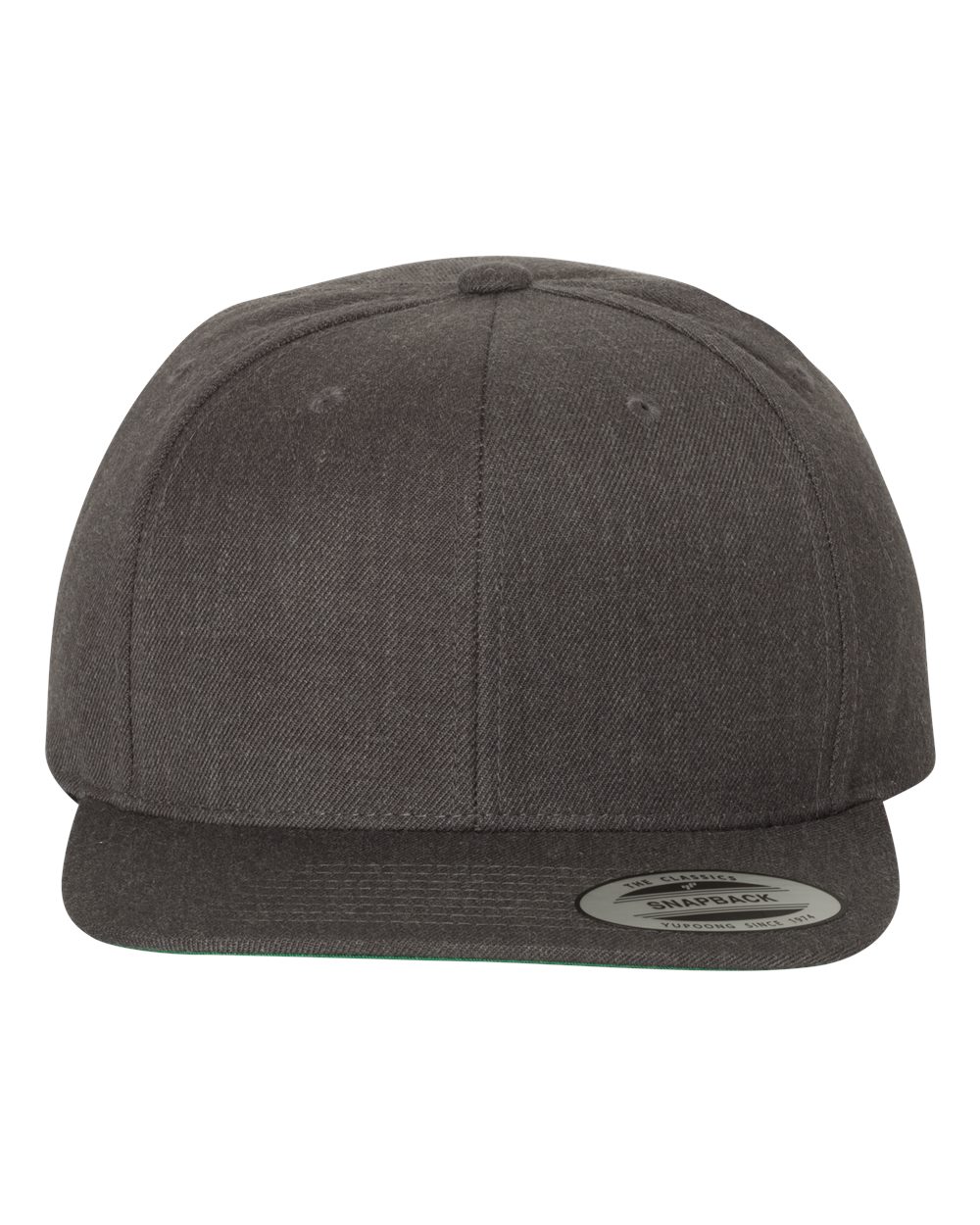 YP Classics Adult Structured Flat Visor Classic Snapback Cap - Dark Heather