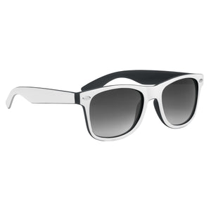 Two-Tone Malibu Sunglasses - Black With White