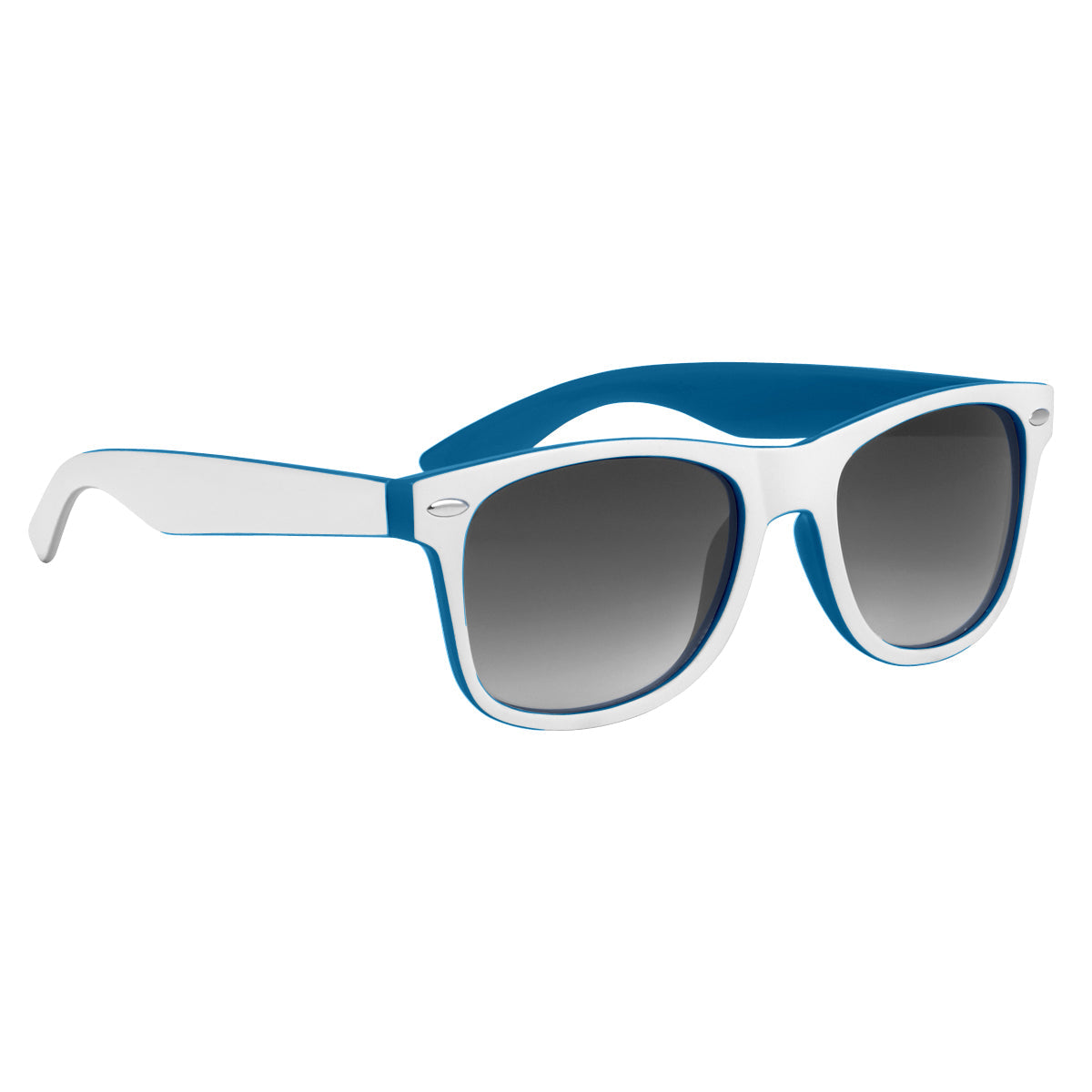 Two-Tone Malibu Sunglasses - Blue With White