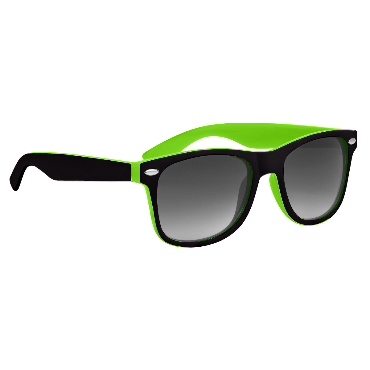 Two-Tone Malibu Sunglasses - Lime With Black
