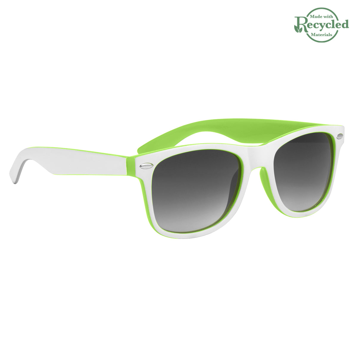 Two-Tone Malibu Sunglasses - Lime With White