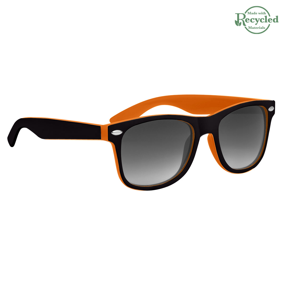 Two-Tone Malibu Sunglasses - Orange With Black