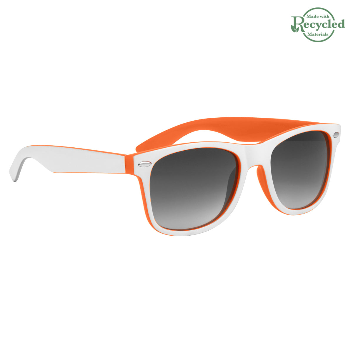 Two-Tone Malibu Sunglasses - Orange With White