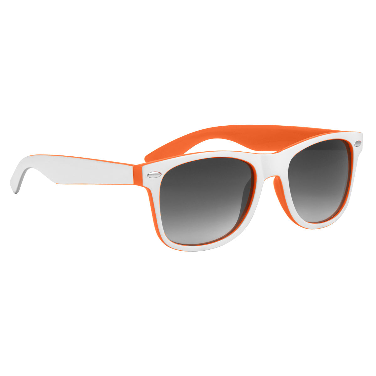 Two-Tone Malibu Sunglasses - Orange With White