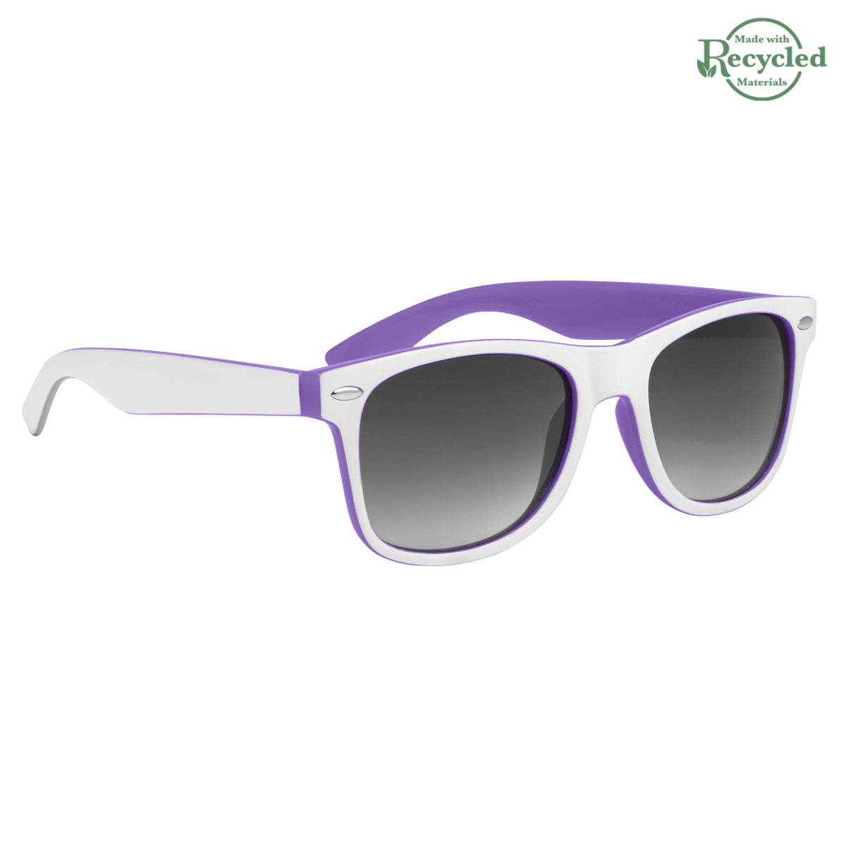 Two-Tone Malibu Sunglasses - Purple With White