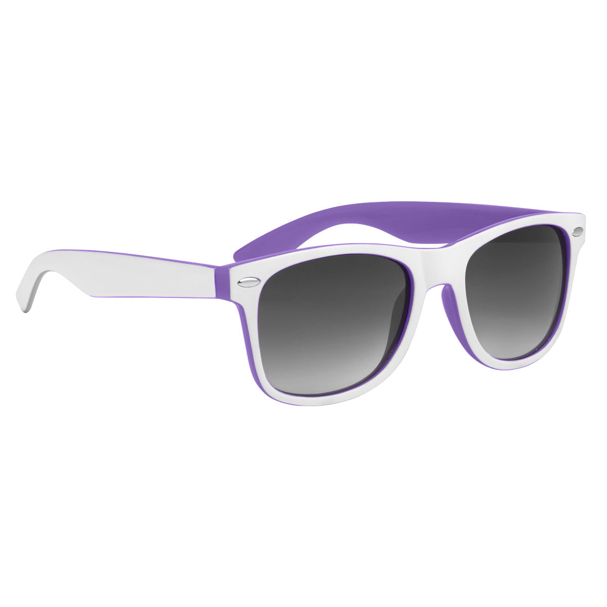Two-Tone Malibu Sunglasses - Purple With White