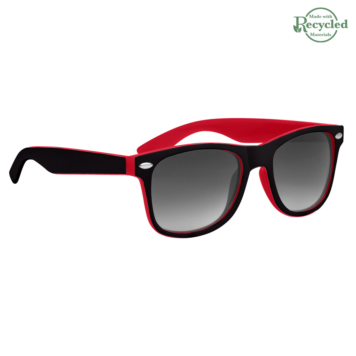 Two-Tone Malibu Sunglasses - Red With Black