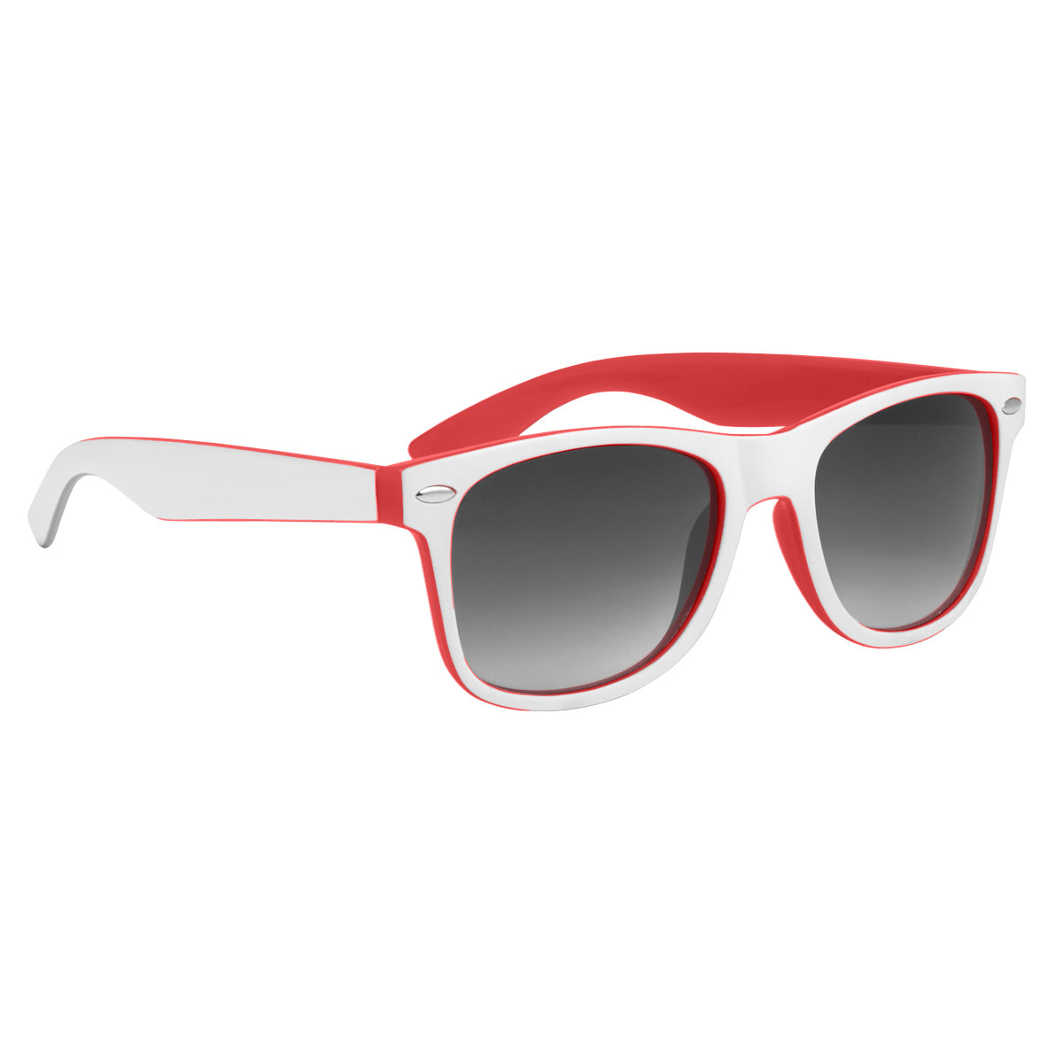 Two-Tone Malibu Sunglasses - Red With White