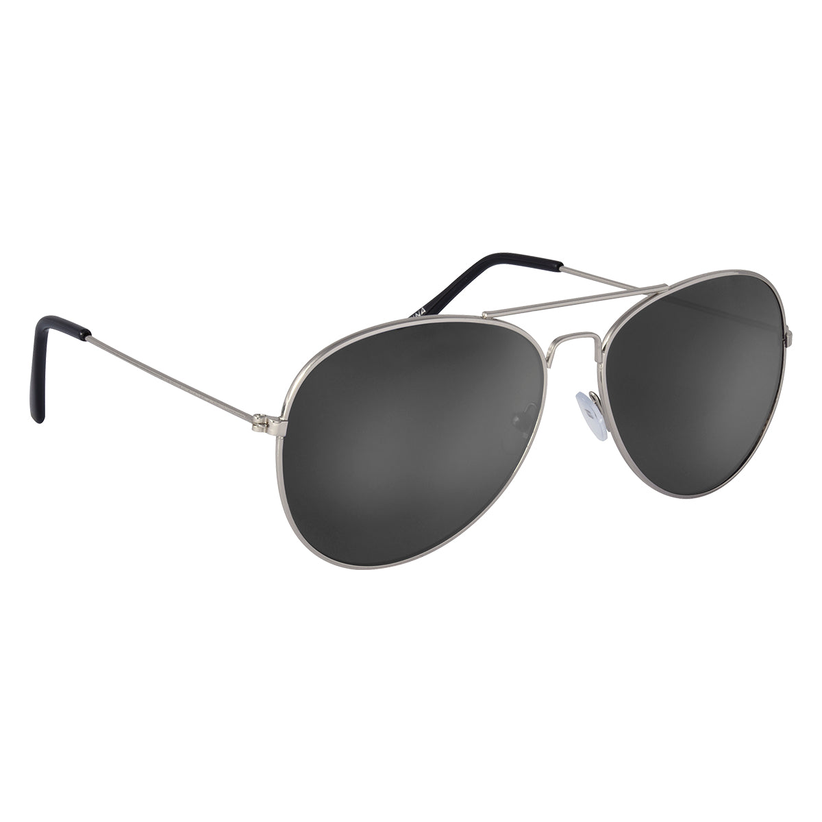 Color Mirrored Aviator Sunglasses - Silver With Silver