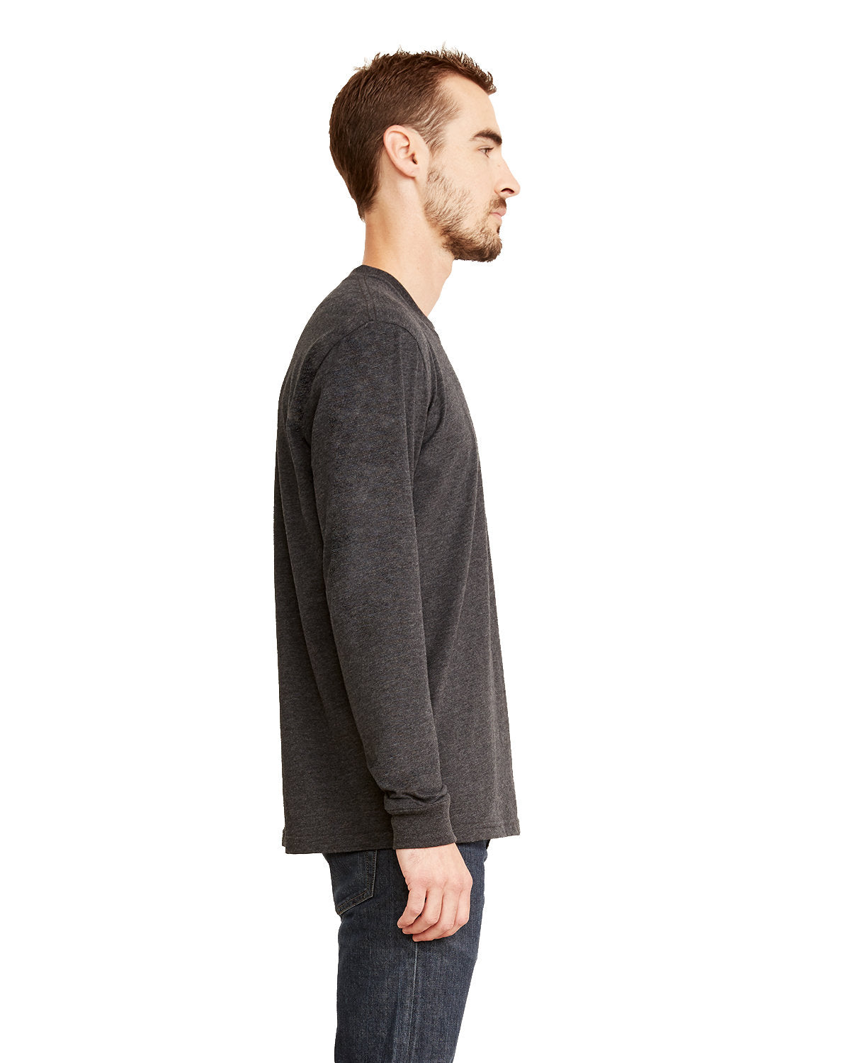 Next Level Apparel Unisex Sueded Long-Sleeve Crew - Side