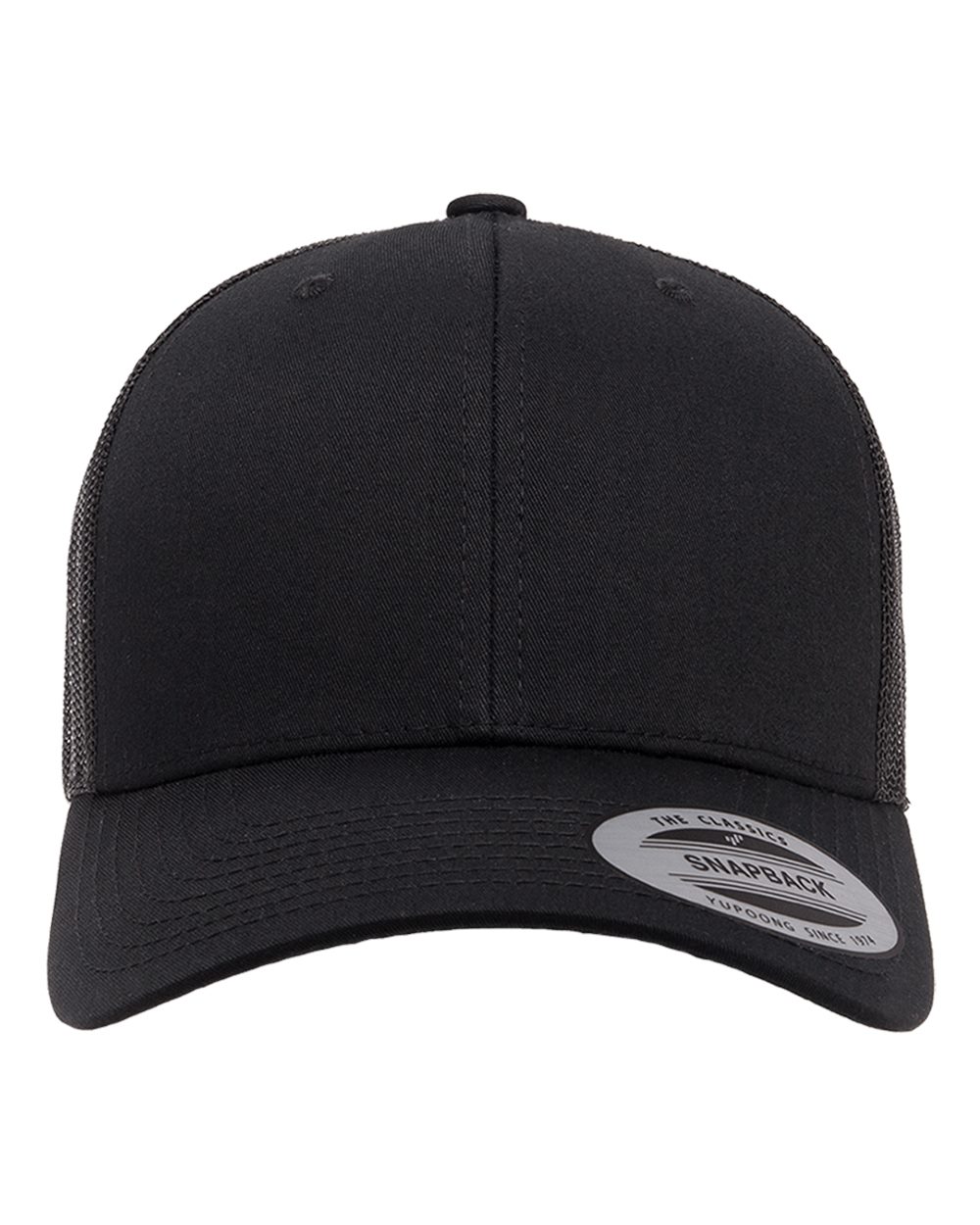 YP Classics Adult Retro Trucker Cap - Black
