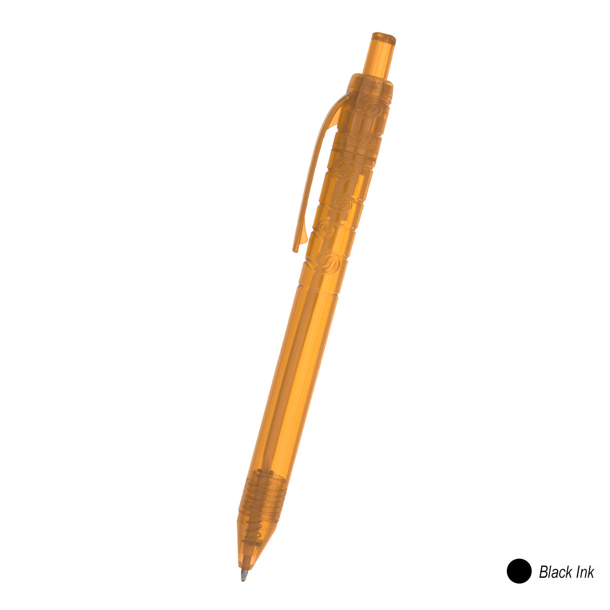 Oasis Bottle-Inspired Pen - Trans Orange With Black