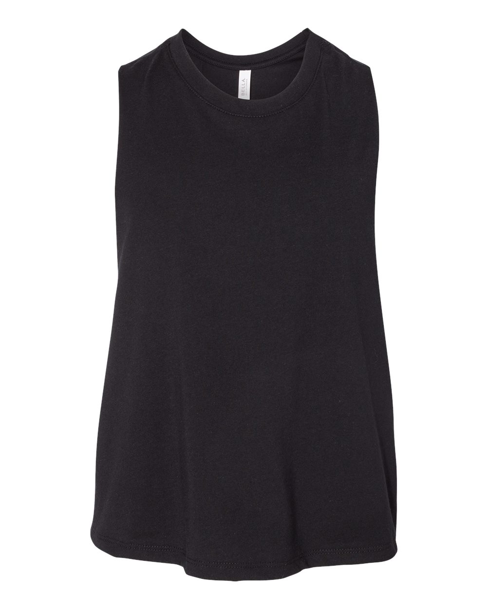 BELLA + CANVAS Ladies' Racerback Cropped Tank - Solid Black Blend