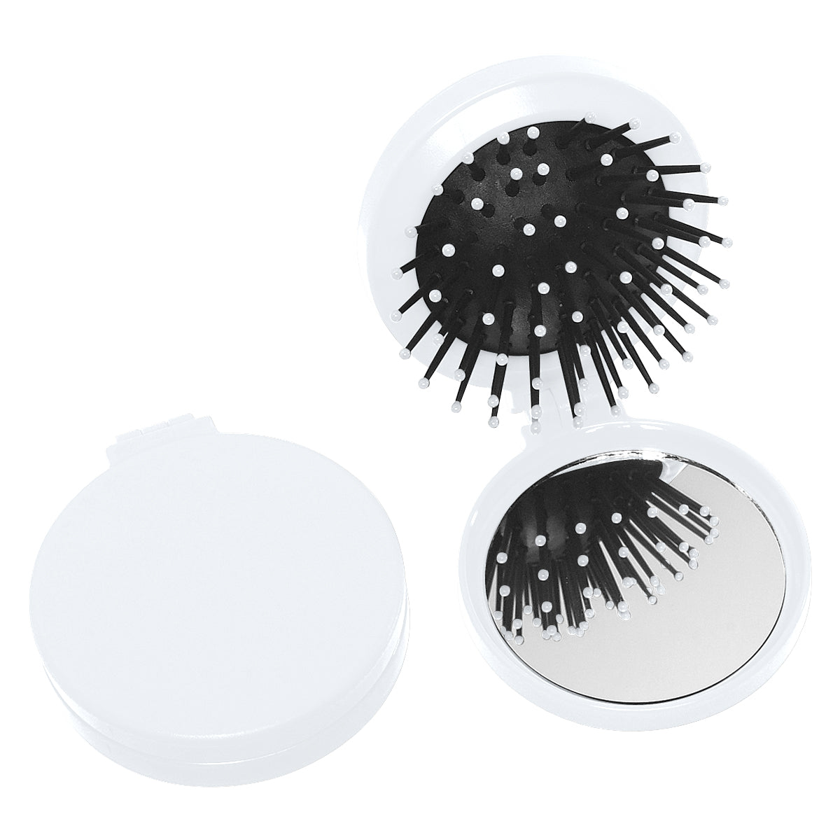 Brush And Mirror Compact - White