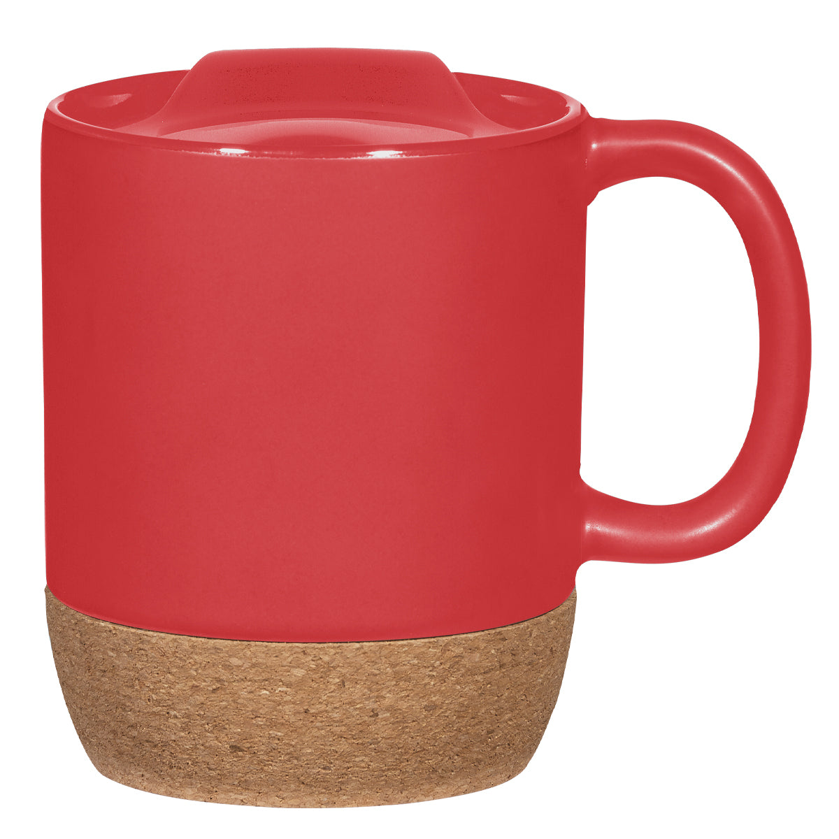 14 Oz. Cork Base Ceramic Mug - Red