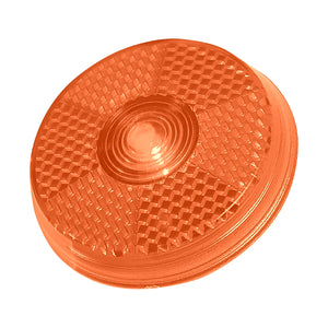 Round Blinking Light With Back Clip - Orange