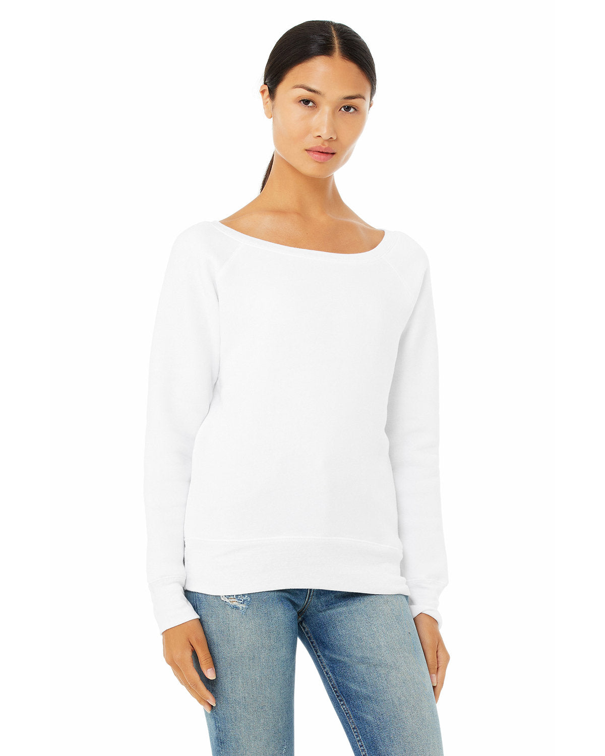 BELLA + CANVAS Ladies' Sponge Fleece Wide Neck Sweatshirt