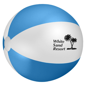 24" Beach Ball - White With Blue