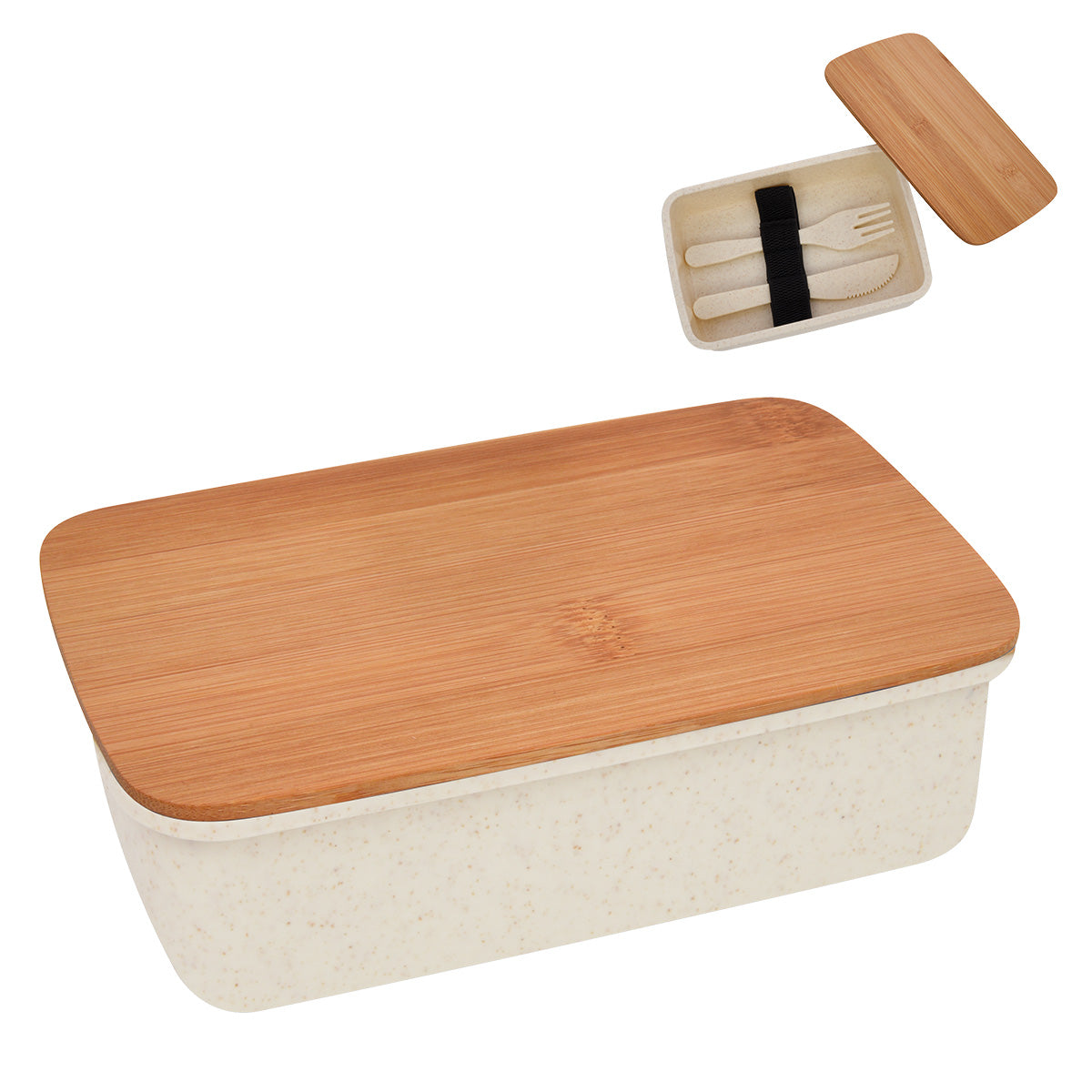 Wheat Lunch Set With Bamboo Lid