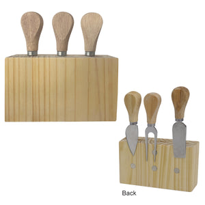 3-Piece Cheese Cutlery Set - Natural