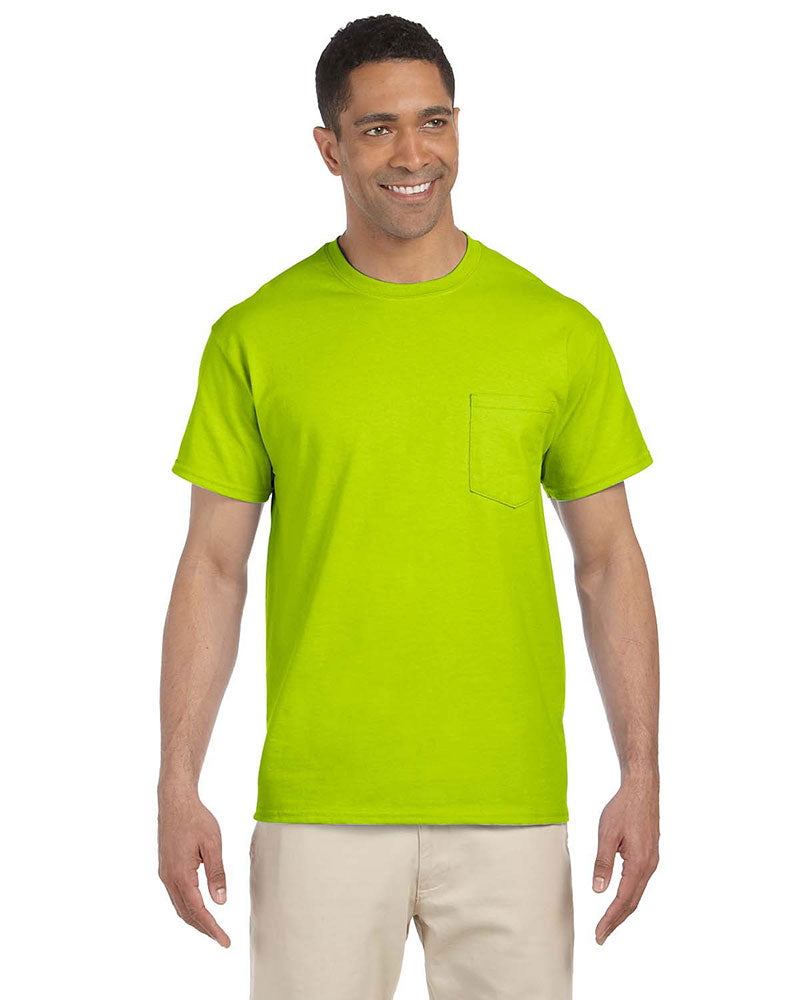 Adult Gildan Ultra Cotton® Pocket T-Shirt - Color - ACG230 - Safety Green