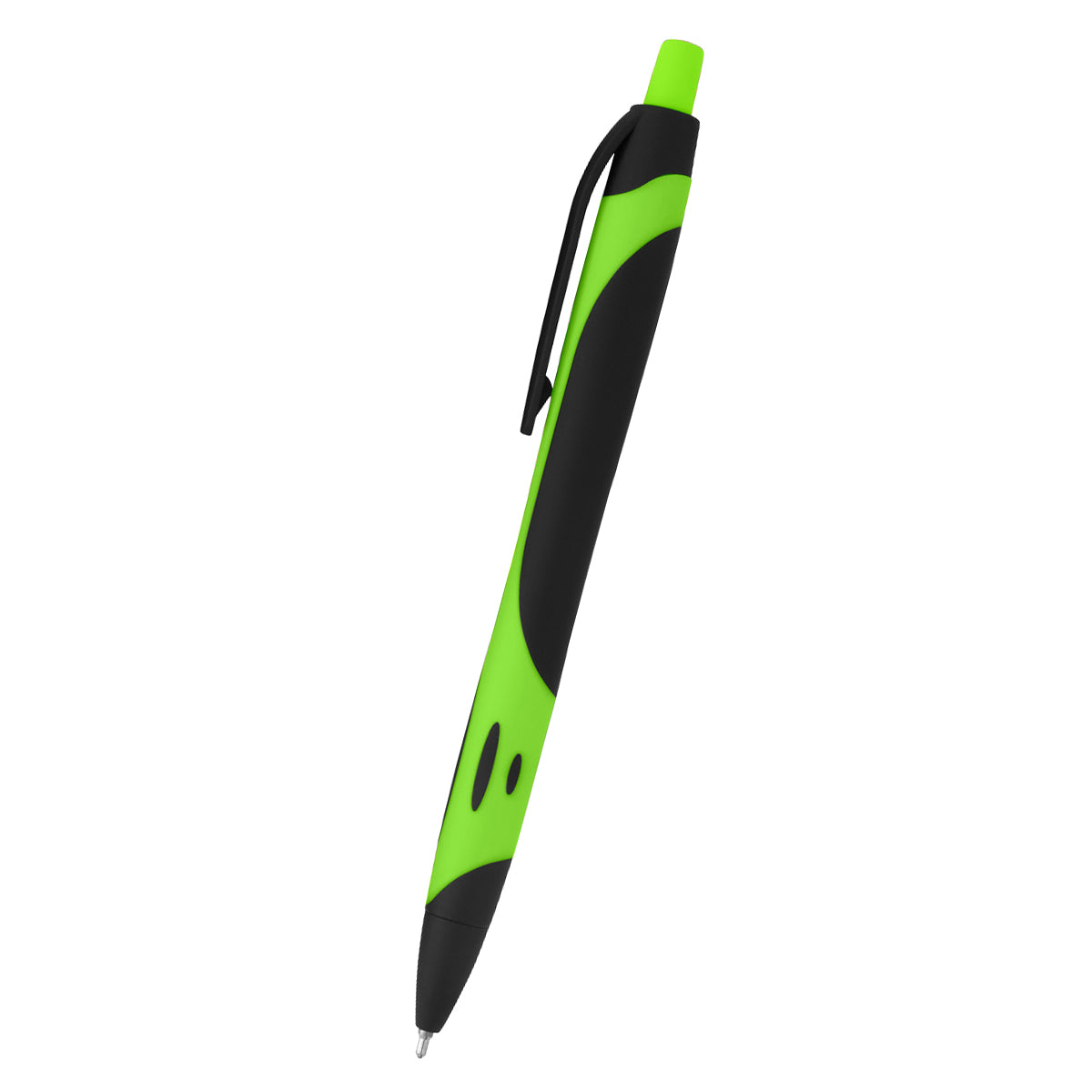 Two-Tone Sleek Write Rubberized Pen - Black With Lime
