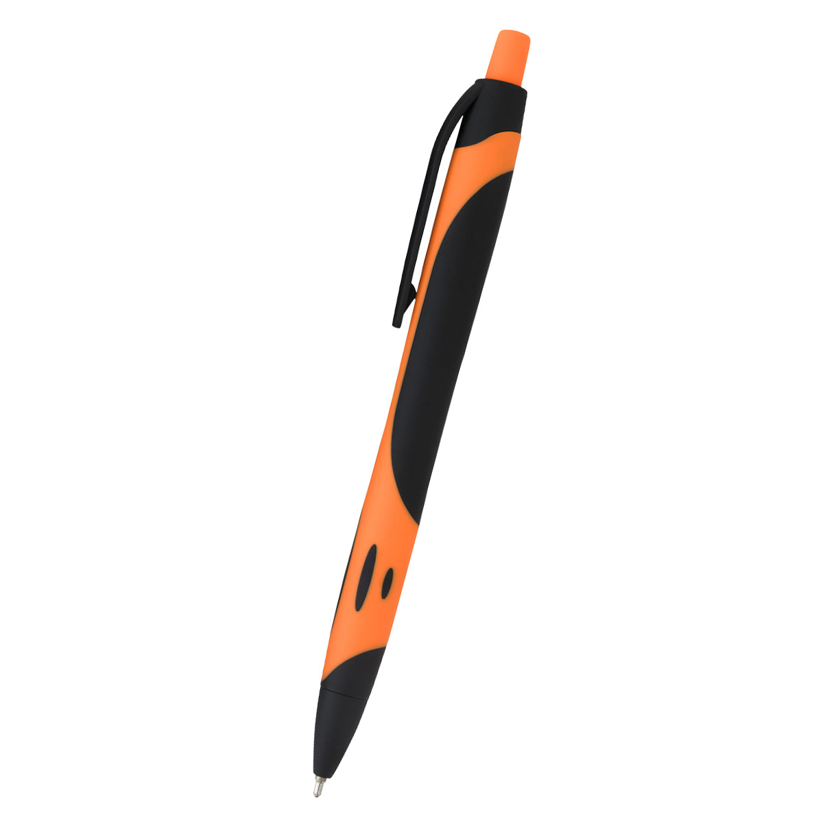 Two-Tone Sleek Write Rubberized Pen - Black With Orange
