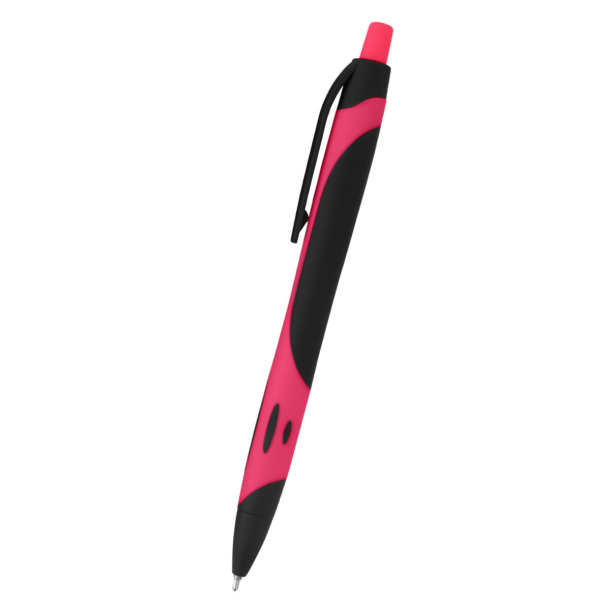Two-Tone Sleek Write Rubberized Pen - Black With Pink