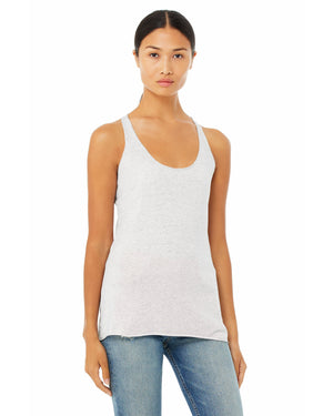 BELLA + CANVAS Ladies' Triblend Racerback Tank - White Fleck Triblend