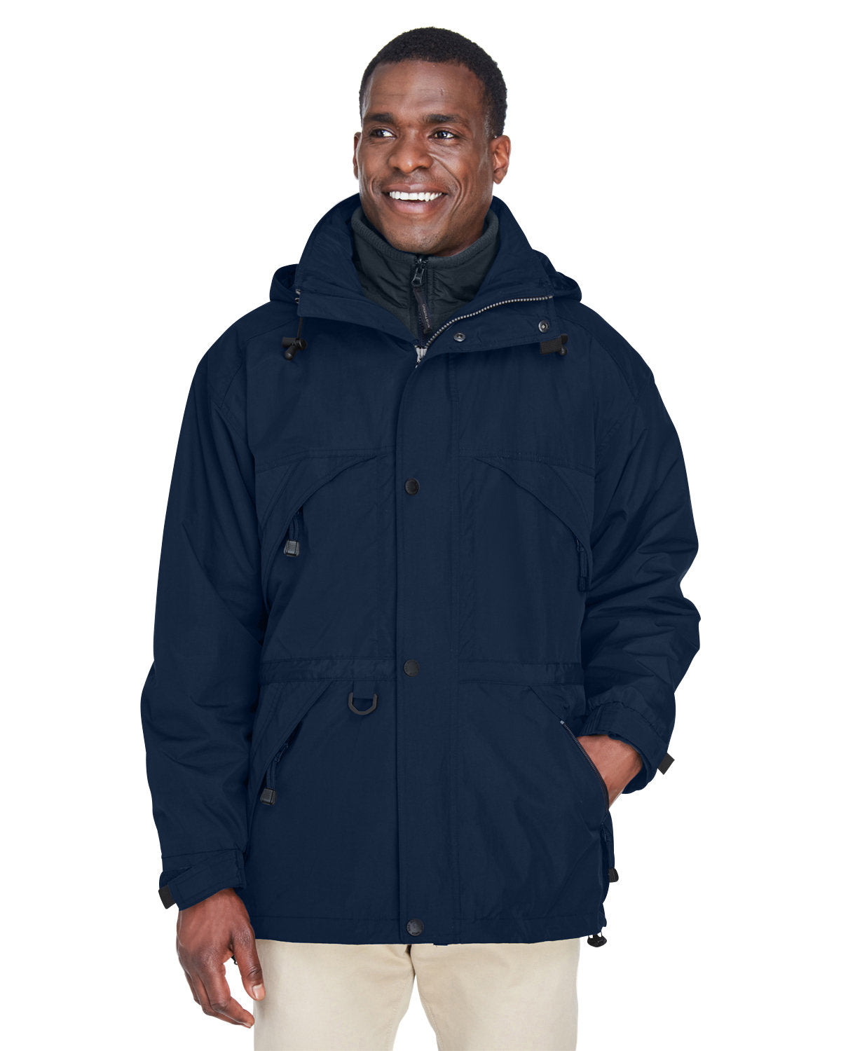 North End Adult 3-in-1 Parka with Dobby Trim - Midnight Navy
