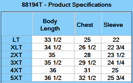 CORE365 Men's Tall Optimum Short-Sleeve Twill Shirt - Specs