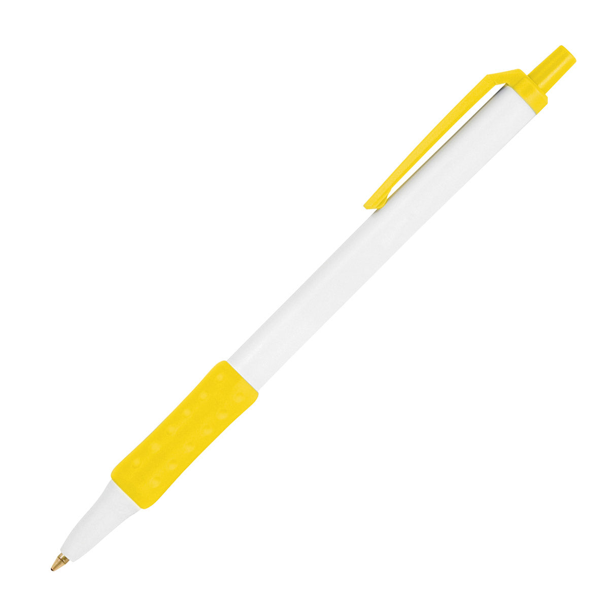 BIC® Clic Stic® Grip Pen - White With Yellow