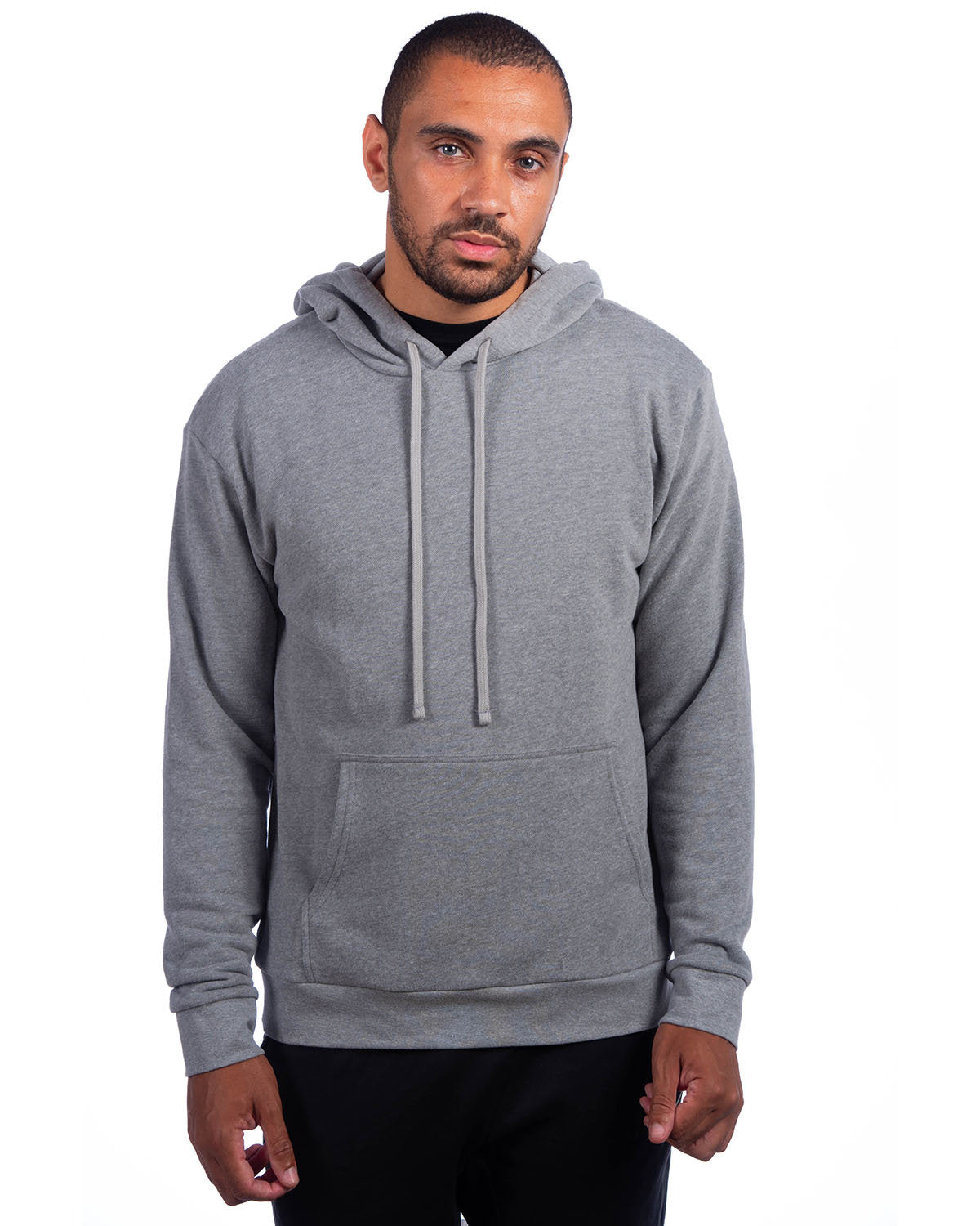 Next Level Apparel Adult Sueded French Terry Pullover Sweatshirt - Heather Gray
