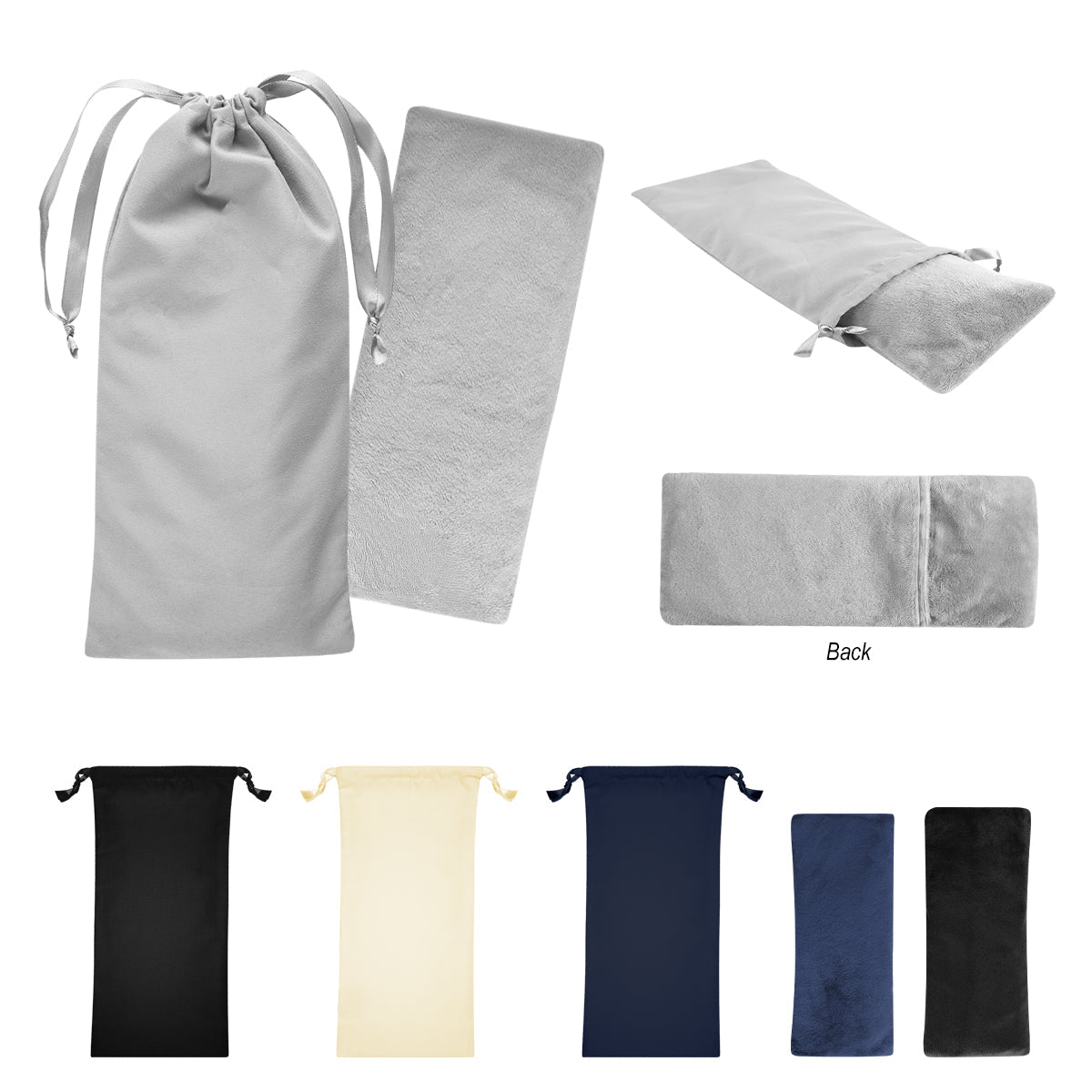 Eye Pillow With Polyester Drawstring Pouch - Gray/Gray